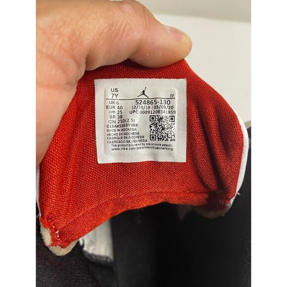 JORDAN Flight 45 High 7Y White/Red-Black 524865-130 Used Good Condition - Picture 5 of 6